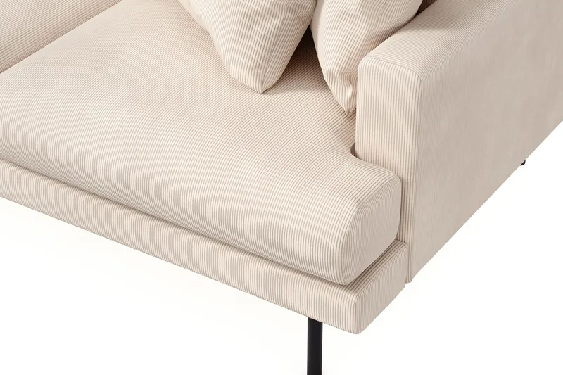 Menard 3-seters Venstrevendt Dyp L-formet Divansofa i Manchester - Beige - Møbler - Sofaer - Sofa med sjeselong - 3 seters sofa med divan
