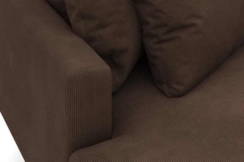 Menard 3-seters Venstrevendt Dyp L-formet Divansofa i Manchester - Brun - Møbler - Sofaer - Sofa med sjeselong