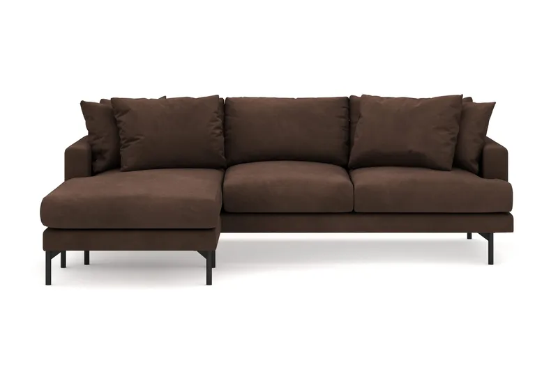 Menard 3-seters Venstrevendt Dyp L-formet Divansofa i Manchester - Brun - Møbler - Sofaer - Sofa med sjeselong