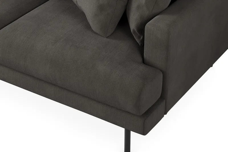 Menard 3-seters Venstrevendt L-formet Divansofa i Manchester - Mørk grå - Møbler - Sofaer - Sofa med sjeselong - 3 seters sofa med divan