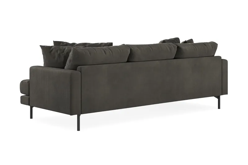 Menard 3-seters Venstrevendt L-formet Divansofa i Manchester - Mørk grå - Møbler - Sofaer - Sofa med sjeselong - 3 seters sofa med divan