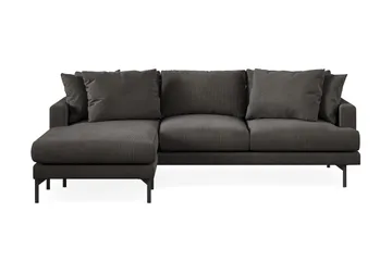 Menard 3-seters Venstrevendt L-formet Divansofa i Manchester - Mørk grå - Møbler - Sofaer - Sofa med sjeselong - 3 seters sofa med divan