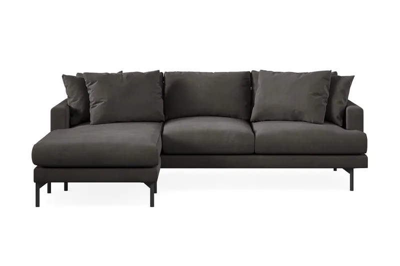 Menard 3-seters Venstrevendt L-formet Divansofa i Manchester - Mørk grå - Møbler - Sofaer - Sofa med sjeselong - 3 seters sofa med divan