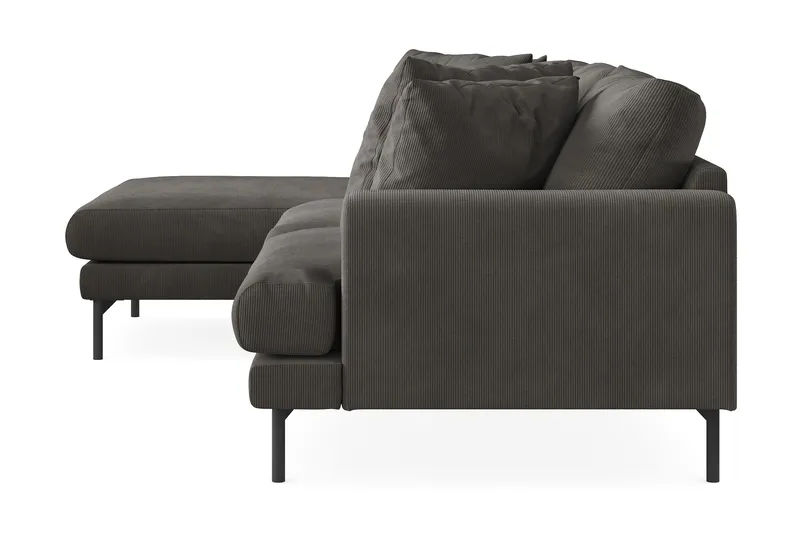 Menard 3-seters Venstrevendt L-formet Divansofa i Manchester - Mørk grå - Møbler - Sofaer - Sofa med sjeselong - 3 seters sofa med divan