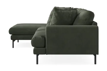 Menard 3-seters Venstrevendt L-formet Divansofa i Manchester - Mørk grønn - Møbler - Sofaer - Sofa med sjeselong