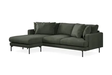Menard 3-seters Venstrevendt L-formet Divansofa i Manchester - Mørk grønn - Møbler - Sofaer - Sofa med sjeselong
