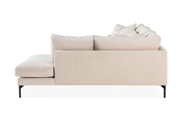 Menard 4-seters høyrevendt, L-formet dyp sjeselongsofa i kordfløyel - Beige - Møbler - Sofaer - Sofa med sjeselong