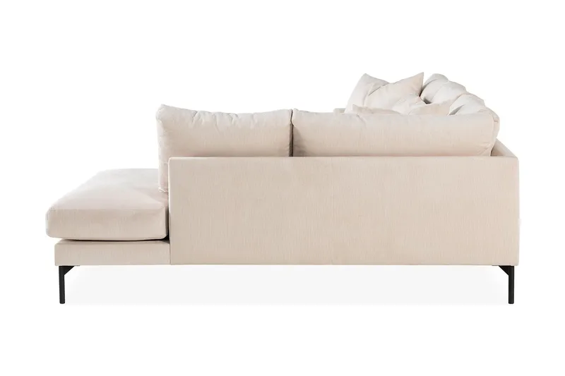 Menard 4-seters høyrevendt, L-formet dyp sjeselongsofa i kordfløyel - Beige - Møbler - Sofaer - Sofa med sjeselong