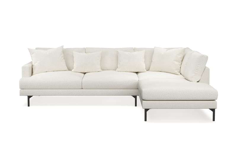 Menard 4-seters Høyrevendt Dyp L-formet Sjeselongsofa i Bouclé - Hvit - Møbler - Sofaer - Sofa med sjeselong