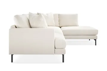 Menard 4-seters Høyrevendt Dyp L-formet Sjeselongsofa i Fløyel - Kremhvit - Møbler - Sofaer - Sofa med sjeselong