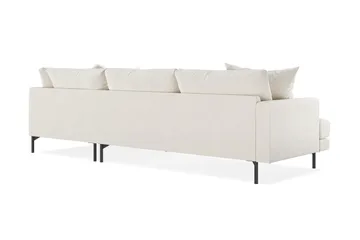 Menard 4-seters Høyrevendt Dyp L-formet Sjeselongsofa i Fløyel - Kremhvit - Møbler - Sofaer - Sofa med sjeselong