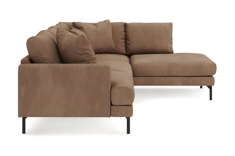Menard 4-seters Høyrevendt Dyp L-formet Sjeselongsofa i Manchester - Brun - Møbler - Sofaer - Sofa med sjeselong