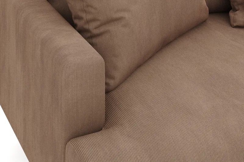 Menard 4-seters Høyrevendt Dyp L-formet Sjeselongsofa i Manchester - Brun - Møbler - Sofaer - Sofa med sjeselong