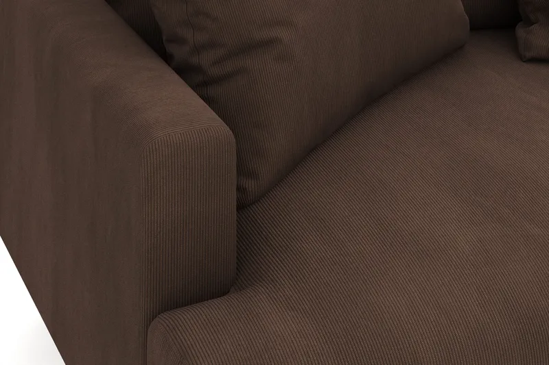 Menard 4-seters Høyrevendt Dyp L-formet Sjeselongsofa i Manchester - Brun - Møbler - Sofaer - Sofa med sjeselong