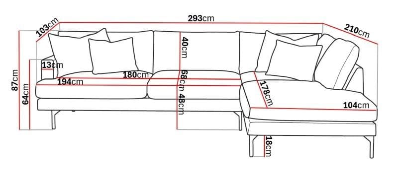 Menard 4-seters Høyrevendt Dyp L-formet Sjeselongsofa i Manchester - Brun - Møbler - Sofaer - Sofa med sjeselong