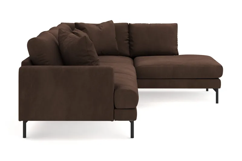 Menard 4-seters Høyrevendt Dyp L-formet Sjeselongsofa i Manchester - Brun - Møbler - Sofaer - Sofa med sjeselong