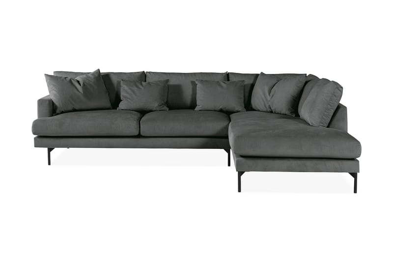 Menard 4-seters Høyrevendt Dyp L-formet Sjeselongsofa i Manchester - Grå - Møbler - Sofaer - Sofa med sjeselong