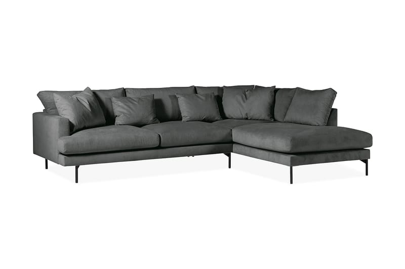 Menard 4-seters Høyrevendt Dyp L-formet Sjeselongsofa i Manchester - Grå - Møbler - Sofaer - Sofa med sjeselong