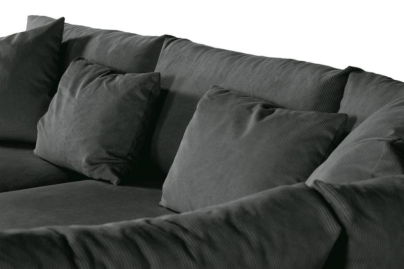 Menard 4-seters Høyrevendt Dyp L-formet Sjeselongsofa i Manchester - Grå - Møbler - Sofaer - Sofa med sjeselong
