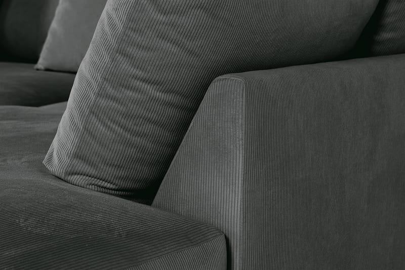 Menard 4-seters Høyrevendt Dyp L-formet Sjeselongsofa i Manchester - Grå - Møbler - Sofaer - Sofa med sjeselong