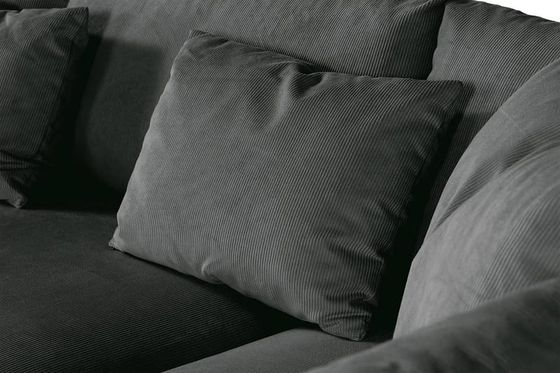 Menard 4-seters Høyrevendt Dyp L-formet Sjeselongsofa i Manchester - Grå - Møbler - Sofaer - Sofa med sjeselong