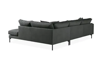 Menard 4-seters Høyrevendt Dyp L-formet Sjeselongsofa i Manchester - Grå - Møbler - Sofaer - Sofa med sjeselong