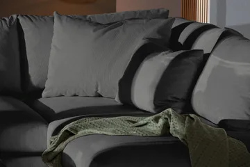 Menard 4-seters Høyrevendt Dyp L-formet Sjeselongsofa i Manchester - Grå - Møbler - Sofaer - Sofa med sjeselong