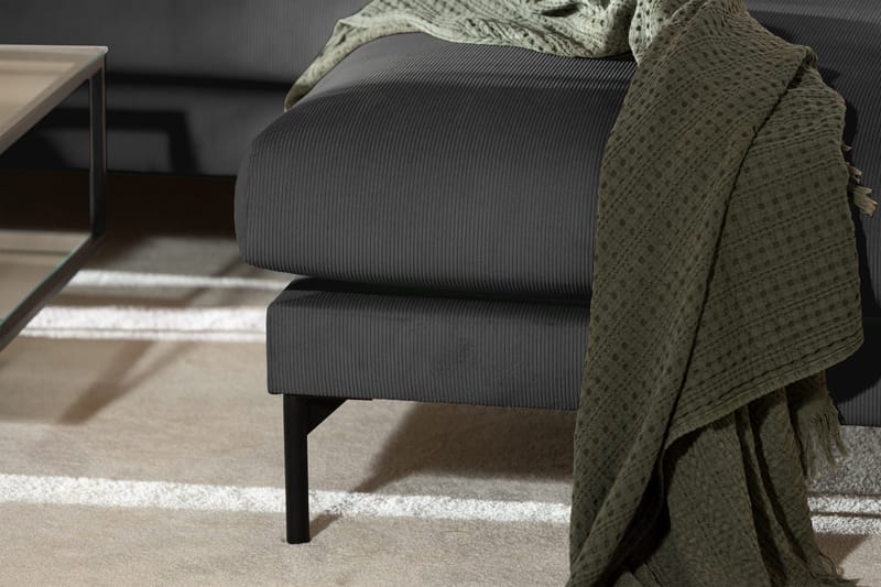 Menard 4-seters Høyrevendt Dyp L-formet Sjeselongsofa i Manchester - Grå - Møbler - Sofaer - Sofa med sjeselong