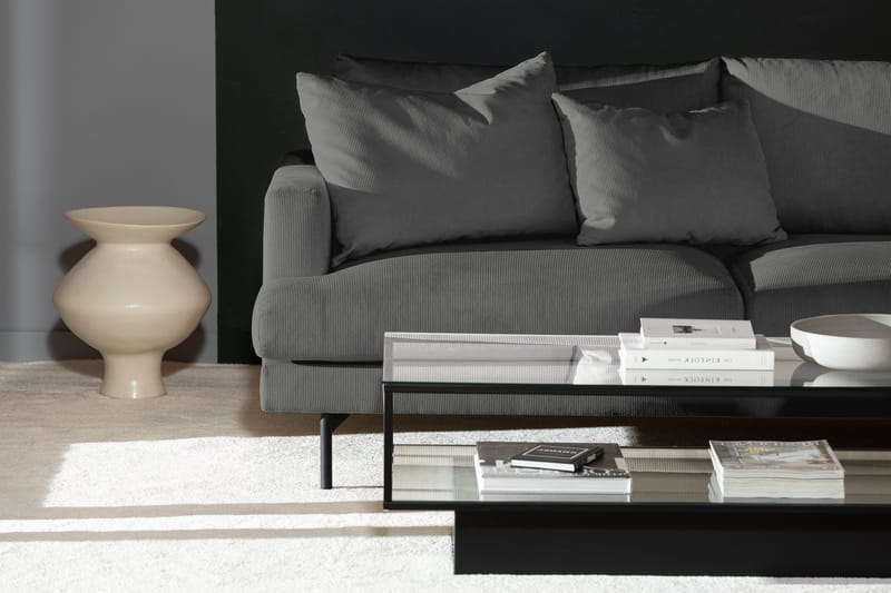 Menard 4-seters Høyrevendt Dyp L-formet Sjeselongsofa i Manchester - Grå - Møbler - Sofaer - Sofa med sjeselong