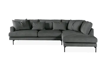 Menard 4-seters Høyrevendt Dyp L-formet Sjeselongsofa i Manchester - Grå - Møbler - Sofaer - Sofa med sjeselong