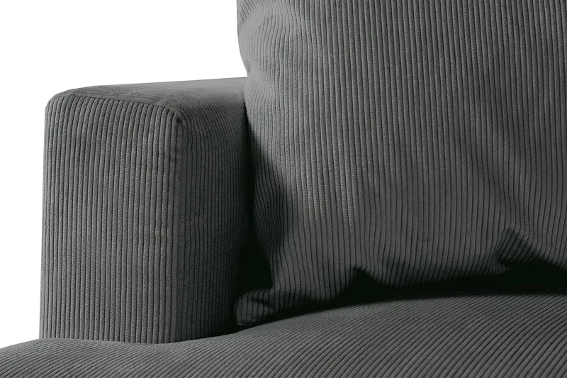 Menard 4-seters Høyrevendt Dyp L-formet Sjeselongsofa i Manchester - Grå - Møbler - Sofaer - Sofa med sjeselong