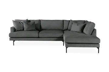 Menard 4-seters Høyrevendt Dyp L-formet Sjeselongsofa i Manchester - Grå - Møbler - Sofaer - Sofa med sjeselong