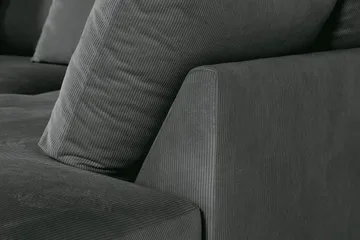 Menard 4-seters Høyrevendt Dyp L-formet Sjeselongsofa i Manchester - Grå - Møbler - Sofaer - Sofa med sjeselong