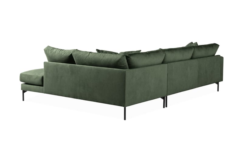 Menard 4-seters Høyrevendt Dyp L-formet Sjeselongsofa i Manchester - Grønn - Møbler - Sofaer - Sofa med sjeselong