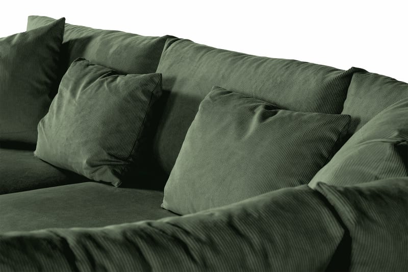 Menard 4-seters Høyrevendt Dyp L-formet Sjeselongsofa i Manchester - Grønn - Møbler - Sofaer - Sofa med sjeselong