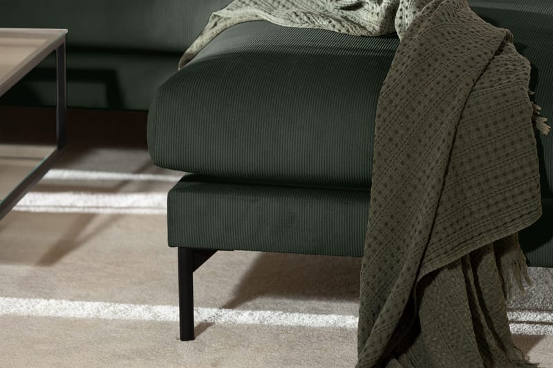 Menard 4-seters Høyrevendt Dyp L-formet Sjeselongsofa i Manchester - Grønn - Møbler - Sofaer - Sofa med sjeselong