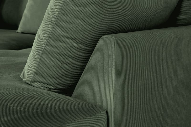 Menard 4-seters Høyrevendt Dyp L-formet Sjeselongsofa i Manchester - Grønn - Møbler - Sofaer - Sofa med sjeselong