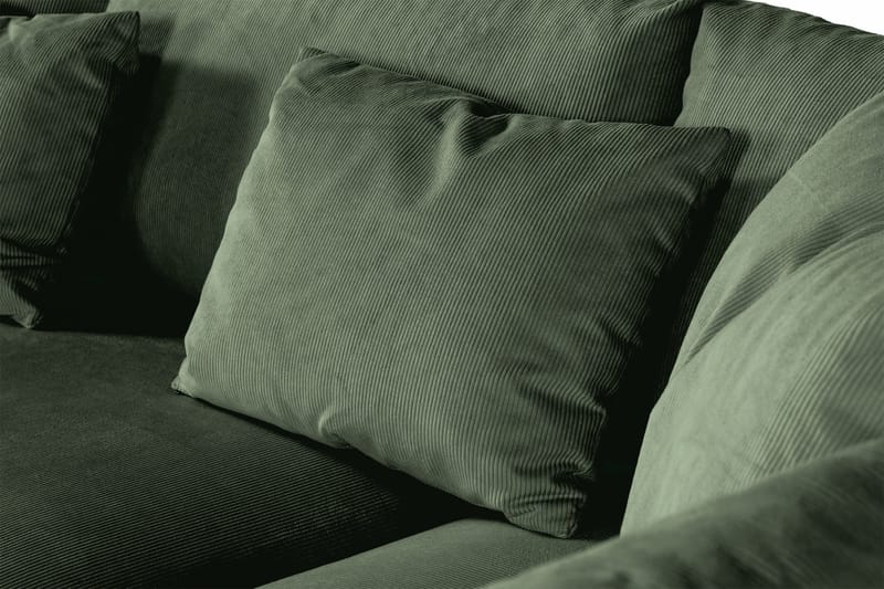 Menard 4-seters Høyrevendt Dyp L-formet Sjeselongsofa i Manchester - Grønn - Møbler - Sofaer - Sofa med sjeselong