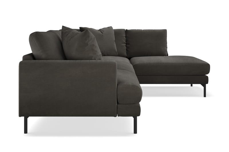 Menard 4-seters Høyrevendt Dyp L-formet Sjeselongsofa i Manchester - Mørk grå - Møbler - Sofaer - Sofa med sjeselong