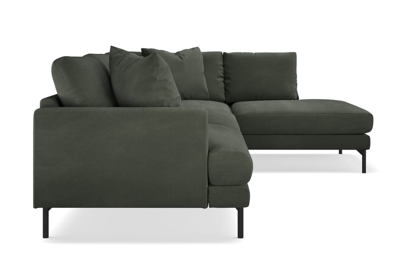 Menard 4-seters Høyrevendt Dyp L-formet Sjeselongsofa i Manchester - Mørk grønn - Møbler - Sofaer - Sofa med sjeselong