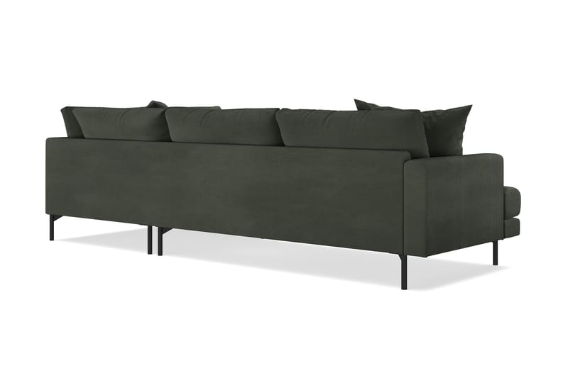 Menard 4-seters Høyrevendt Dyp L-formet Sjeselongsofa i Manchester - Mørk grønn - Møbler - Sofaer - Sofa med sjeselong