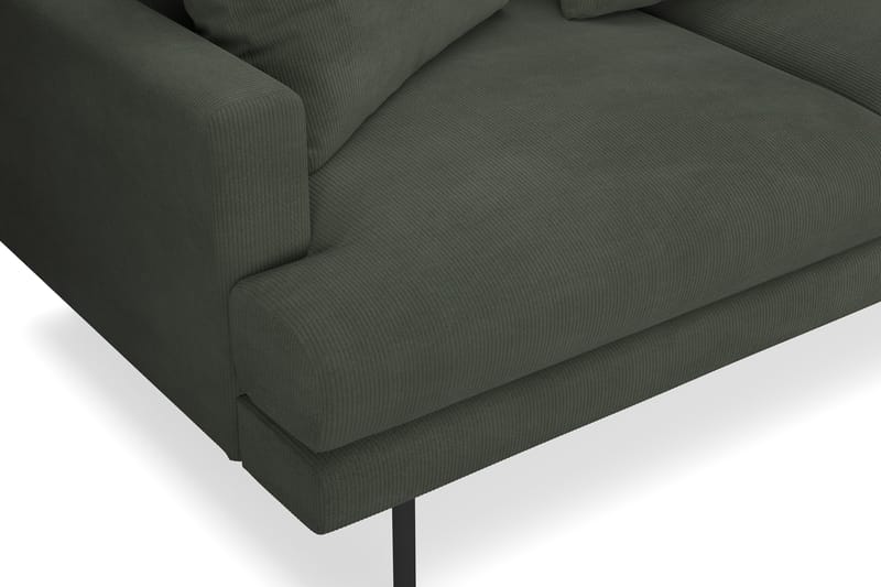Menard 4-seters Høyrevendt Dyp L-formet Sjeselongsofa i Manchester - Mørk grønn - Møbler - Sofaer - Sofa med sjeselong
