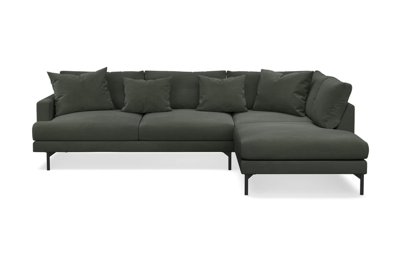 Menard 4-seters Høyrevendt Dyp L-formet Sjeselongsofa i Manchester - Mørk grønn - Møbler - Sofaer - Sofa med sjeselong