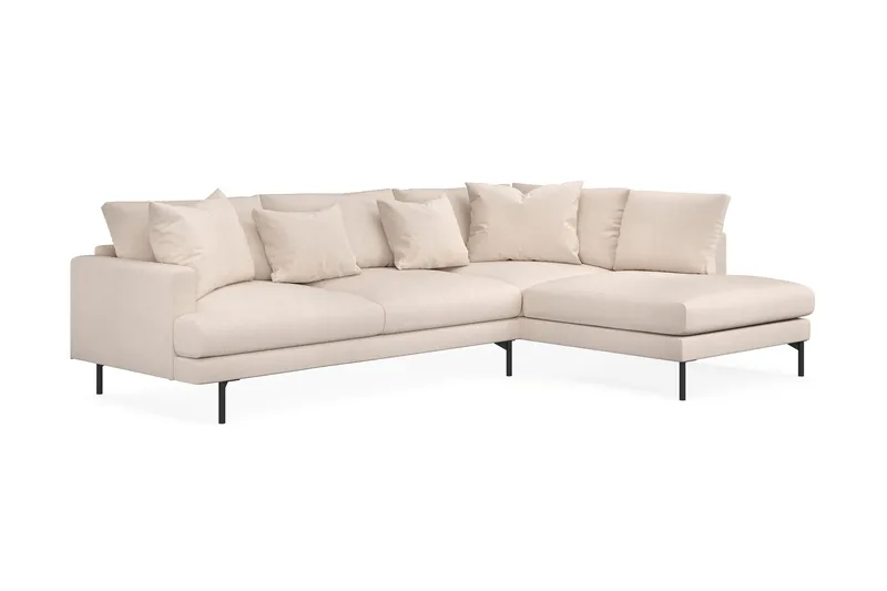 Menard 4-seters Høyrevendt Dyp L-formet Sjeselongsofa i Stoff - Beige - Møbler - Sofaer - Sofa med sjeselong