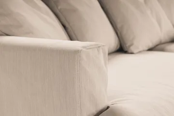 Menard 4-seters Høyrevendt Dyp L-formet Sjeselongsofa i Stoff - Beige - Møbler - Sofaer - Sofa med sjeselong