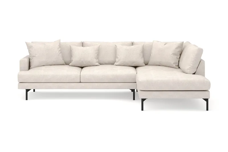 Menard 4-seters Høyrevendt Dyp L-formet Sjeselongsofa i Stoff - Beige - Møbler - Sofaer - Sofa med sjeselong
