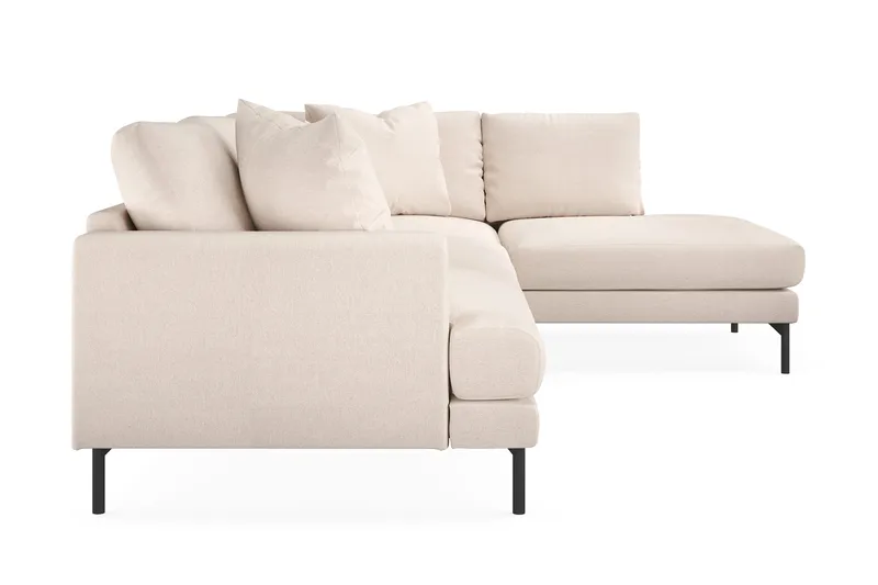 Menard 4-seters Høyrevendt Dyp L-formet Sjeselongsofa i Stoff - Beige - Møbler - Sofaer - Sofa med sjeselong