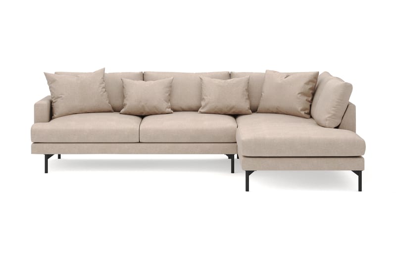 Menard 4-seters Høyrevendt Dyp L-formet Sjeselongsofa i Stoff - Beige - Møbler - Sofaer - Sofa med sjeselong