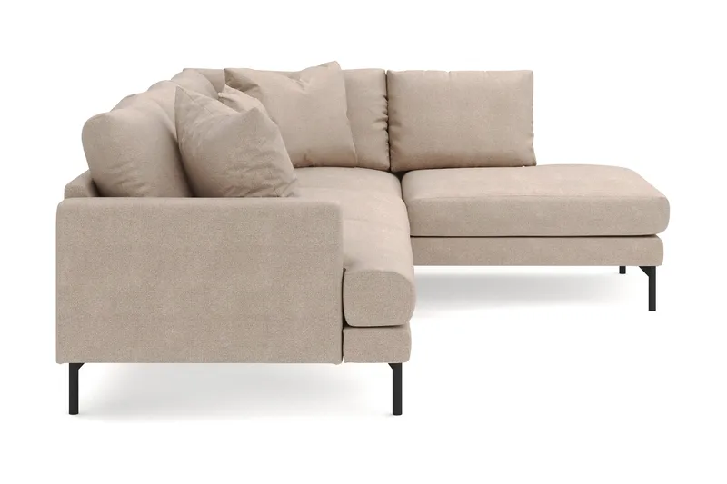 Menard 4-seters Høyrevendt Dyp L-formet Sjeselongsofa i Stoff - Beige - Møbler - Sofaer - Sofa med sjeselong