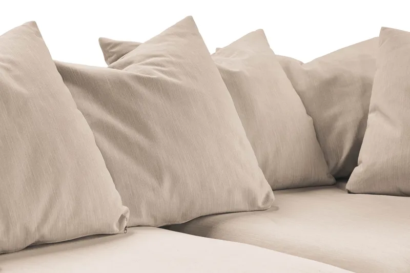 Menard 4-seters Høyrevendt Dyp L-formet Sjeselongsofa i Stoff - Beige - Møbler - Sofaer - Sofa med sjeselong